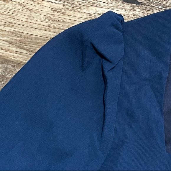 New Commense Crop Blouse Size Small Blue Long Sleeve Side Zipper New With Tags - Picture 7 of 13